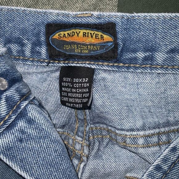 vintage 90s mom jeans‎ sandy river high rise straight les 30w 32 l denim - Picture 3 of 4